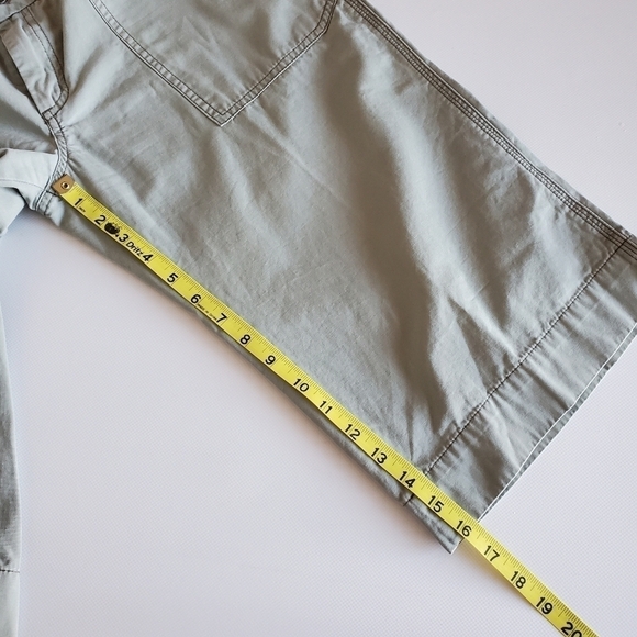 2102 * Roxy Capri Pants Olive Green Size Juniors 13 - Picture 8 of 9